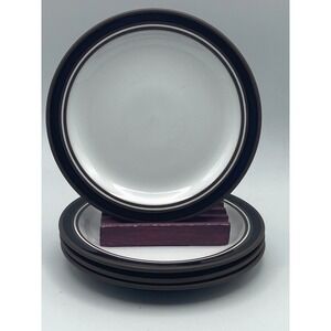 Hornsea Pottery Contrasts Bread & Butter Appetizer Plates‎ Set of 4 Brown Black